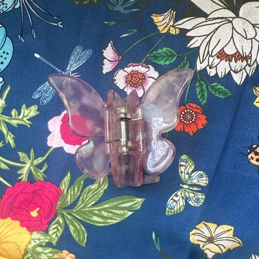 Pink Butterfly Hair Clip